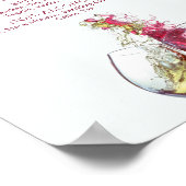 Drinken Elegant Red en White Wine Dance Wedding Poster (Hoek)