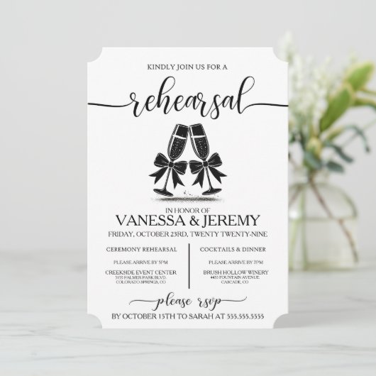 Drinken en bogen repetitie Dinner Invitation Kaart (Staand voorkant)