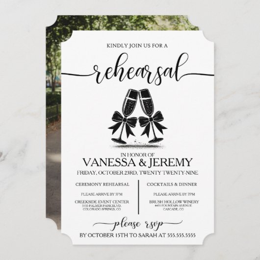 Drinken en bogen repetitie Dinner Invitation Kaart (Voorkant / Achterkant)