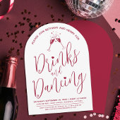 Drinken en dansen Post Wedding Script Wijnrood Kaart