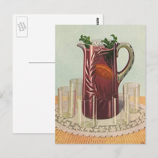 Drinken en dranken, Pitcher of Sangria Briefkaart (Voorkant / Achterkant)