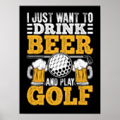 Drinken en golfen poster (Voorkant)