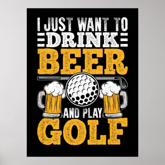 Drinken en golfen poster (Voorkant)