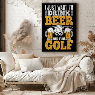 Drinken en golfen poster