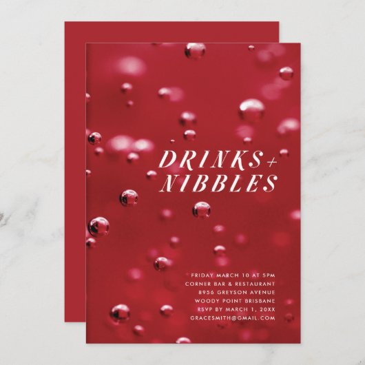 Drinken en Nibbles Kaart (Voorkant / Achterkant)