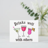 Drinken goed met anderen briefkaart (Staand voorkant)