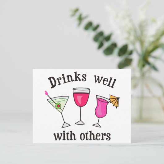 Drinken goed met anderen briefkaart (Staand voorkant)