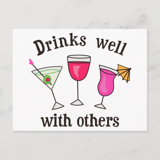 Drinken goed met anderen briefkaart (Voorkant)