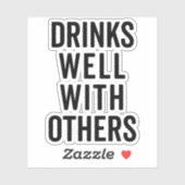 Drinken goed met anderen grappige prijsopgave sticker (Vel)