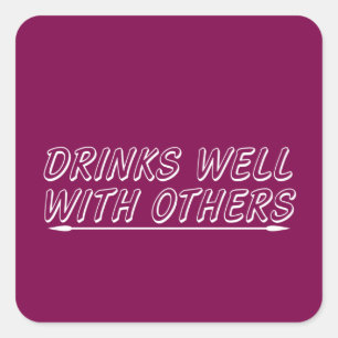 Drinken goed met anderen vierkante sticker