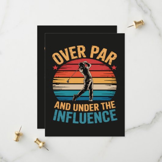 Drinken Grappige Golfen Save The Date (Voorkant / Achterkant in situ)