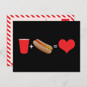drinken + hotdogs = liefde briefkaart (Voorkant / Achterkant)