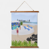 Drinken in de Beach Bar Hangend Wandkleed (Voorkant)