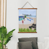 Drinken in de Beach Bar Hangend Wandkleed