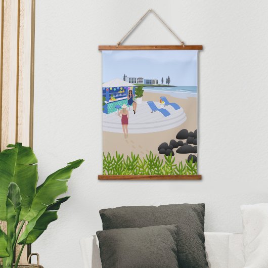 Drinken in de Beach Bar Hangend Wandkleed