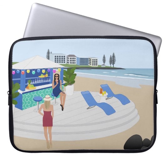 Drinken in de Beach Bar Laptop Sleeve (Voorkant)