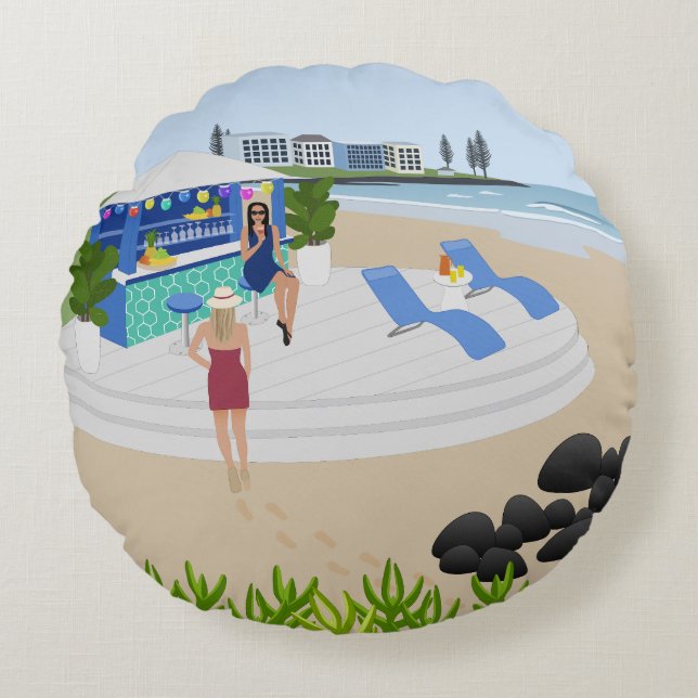 Drinken in de Beach Bar Rond Kussen (Voorkant)