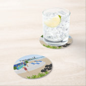 Drinken in de Beach Bar Ronde Kartonnen Onderzetter (Insitu)