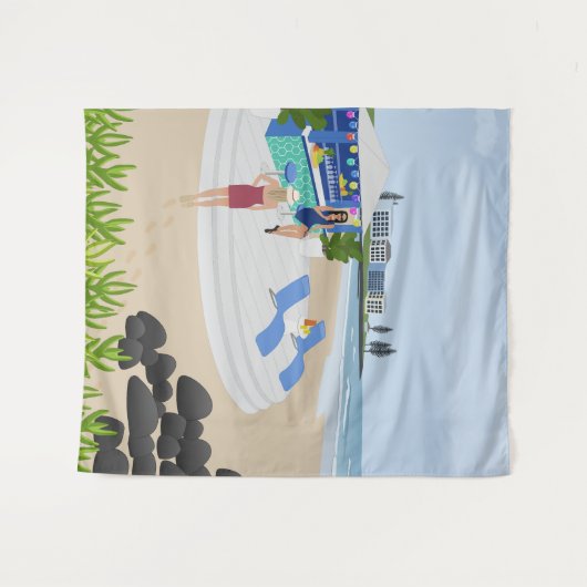 Drinken in de Beach Bar Wandkleed (Voorkant (horizontaal))