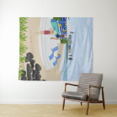 Drinken in de Beach Bar Wandkleed (In Situ (horizontaal))