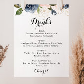 Drinken in het menu Symbool Elegant Winter Floral Poster