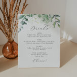 Drinken in het menu Teken voor Elegant Greenery We Reclamebord Met Voetstuk<br><div class="desc">Dit elegante grienery bruiloft drink-menubord is perfect voor een eenvoudige bruiloft. Het moderne elegante ontwerp is voorzien van een natuurlijke botanische structuur van eucalyptus,  bladeren en planten met een subtiel mint green waterverf wash accent.</div>