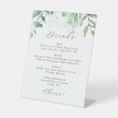 Drinken in het menu Teken voor Elegant Greenery We Reclamebord Met Voetstuk (Voorkant)