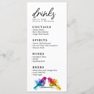 🌈 Drinken kaart Rainbow Lovebirds Collectie