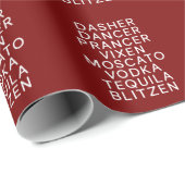 Drinken Kerst Feest Dasher Dancer  Cadeaupapier (Rol Hoek)