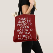 Drinken Kerst Feest Dasher Dancer Tote Bag (Dichtbij)