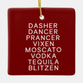 Drinken Kerst Feestje Dasher Dancer Keramisch Ornament (Voorkant)