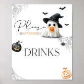 Drinken Little Boo Baby shower Halloween Poster (Voorkant)