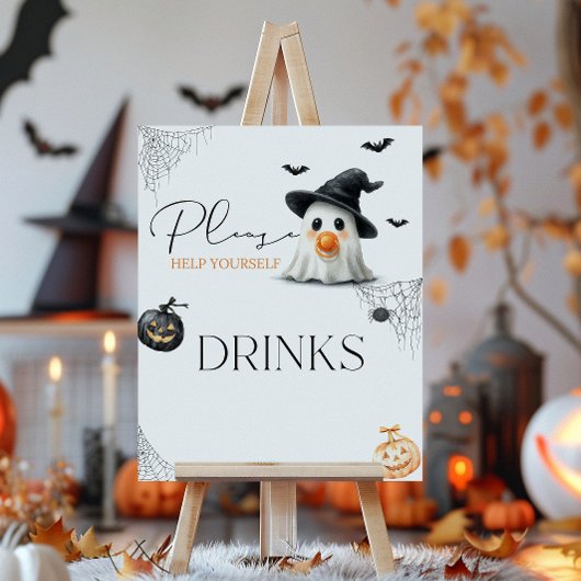 Drinken Little Boo Baby shower Halloween Poster