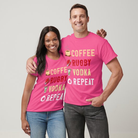 Drinken Lover Funny Coffee Rugby Vodka Herhaal T-shirt (Unisex)