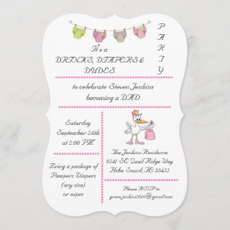 Drinken, luiers & dudes - Uitnodiging