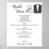 Drinken Menu Bride & Groom Bridal Wedding Poster (Voorkant)