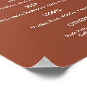 Drinken Menu Bruiloft Bruin Wit Poster (Hoek)