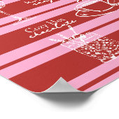 Drinken Menu Geheim Santa Cabana Roze Streep Prepp Poster (Hoek)