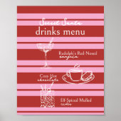 Drinken Menu Geheim Santa Cabana Roze Streep Prepp Poster (Voorkant)