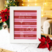 Drinken Menu Geheim Santa Cabana Roze Streep Prepp Poster