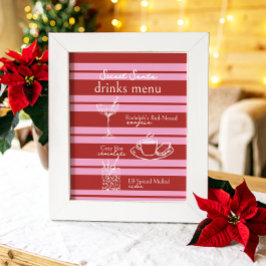 Drinken Menu Geheim Santa Cabana Roze Streep Prepp Poster