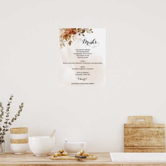 Drinken Menu Herfst najaar Eucalyptus Poster (Keuken)