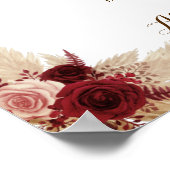 Drinken Menu Pampas Grass Bridal Wedding Poster (Hoek)