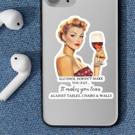 Drinken Mopshumor Retro Huisvrouw  Sticker