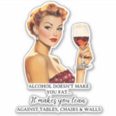 Drinken Mopshumor Retro Huisvrouw  Sticker (Voorkant)