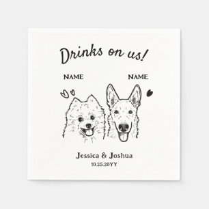 Drinken op Amerikaanse Hond bruiloft Cocktail Servet