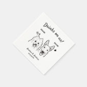 Drinken op Amerikaanse Hond bruiloft Cocktail Servet (Hoek)