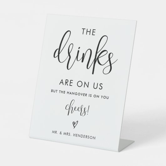 Drinken op Amerikaanse open balie Reclamebord Met Voetstuk (Voorkant)