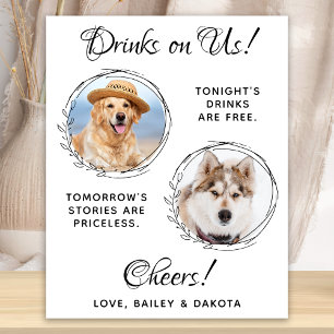 Drinken op Amerikaanse Pet Wedding Custom Photo Do Poster