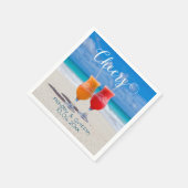 Drinken op Beach Bon Voyage Passen getrouwd Servet (Hoek)